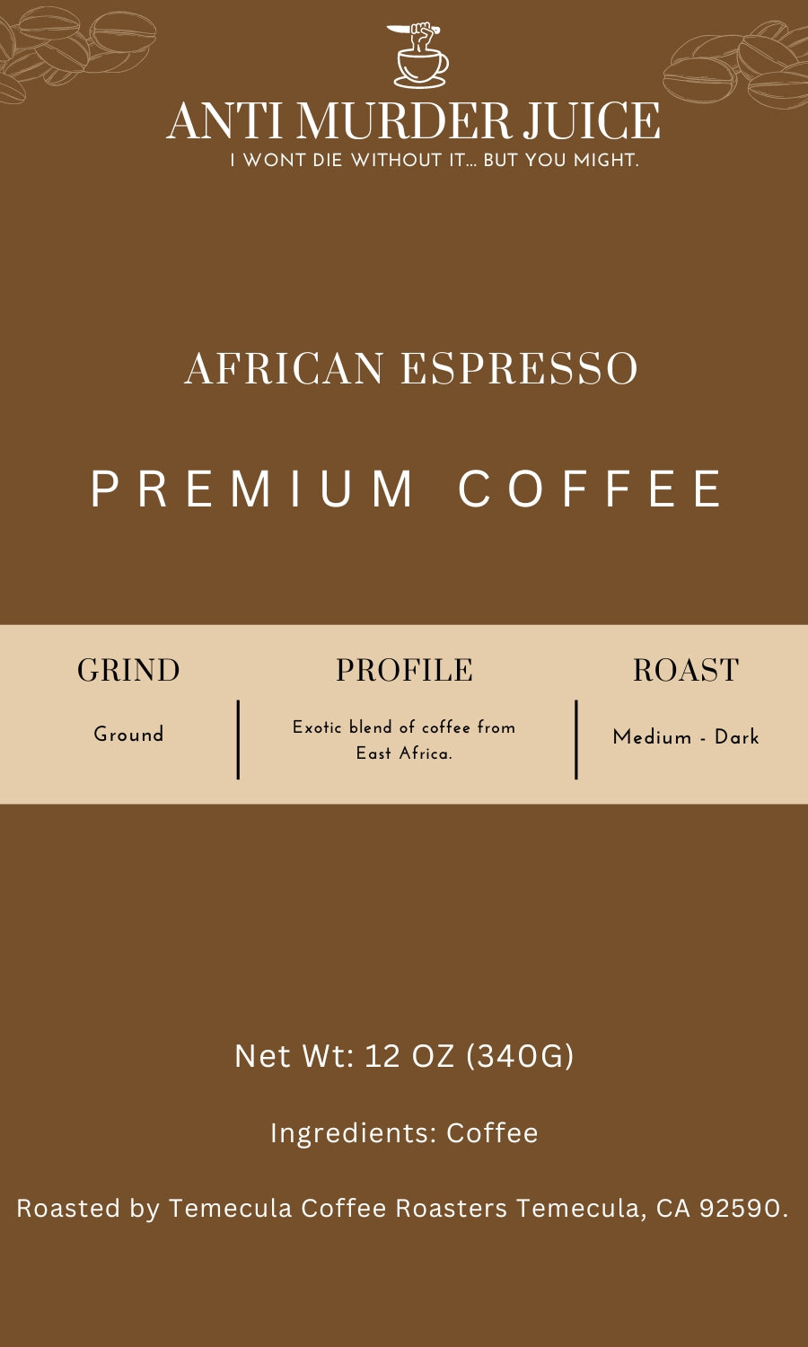 African Espresso 12oz (340g) - Ground